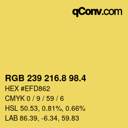カラーコード: RGB 239 216.8 98.4 | qconv.com