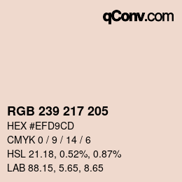 颜色代码: RGB 239 217 205 | qconv.com