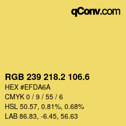 カラーコード: RGB 239 218.2 106.6 | qconv.com