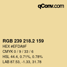 カラーコード: RGB 239 218.2 159 | qconv.com