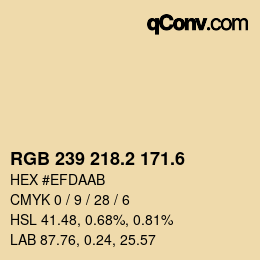 カラーコード: RGB 239 218.2 171.6 | qconv.com