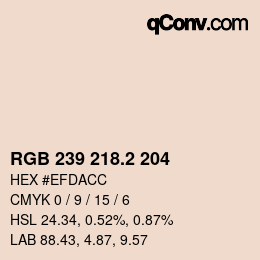 カラーコード: RGB 239 218.2 204 | qconv.com