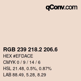 カラーコード: RGB 239 218.2 206.6 | qconv.com