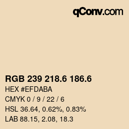 カラーコード: RGB 239 218.6 186.6 | qconv.com