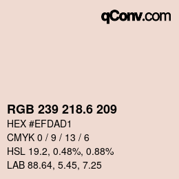 カラーコード: RGB 239 218.6 209 | qconv.com