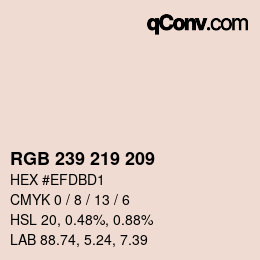 Color code: RGB 239 219 209 | qconv.com