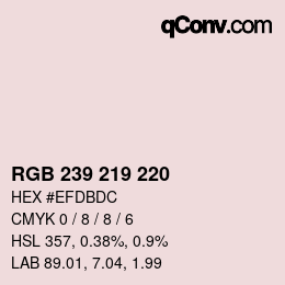 カラーコード: RGB 239 219 220 | qconv.com