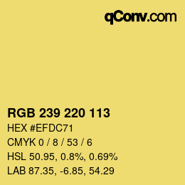 Color code: RGB 239 220 113 | qconv.com