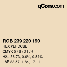 カラーコード: RGB 239 220 190 | qconv.com