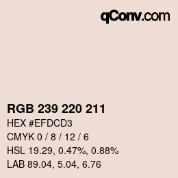 カラーコード: RGB 239 220 211 | qconv.com