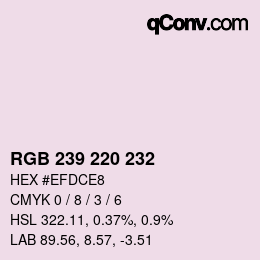 Farbcode: RGB 239 220 232 | qconv.com