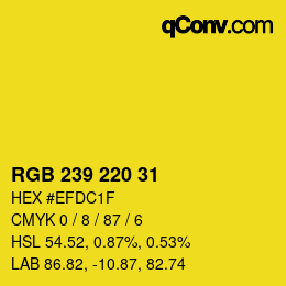 カラーコード: RGB 239 220 31 | qconv.com