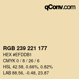 Color code: RGB 239 221 177 | qconv.com