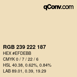 カラーコード: RGB 239 222 187 | qconv.com