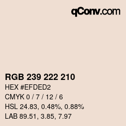 Código de color: RGB 239 222 210 | qconv.com