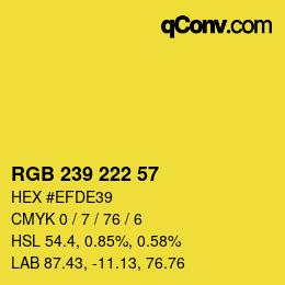 カラーコード: RGB 239 222 57 | qconv.com