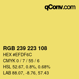 Farbcode: RGB 239 223 108 | qconv.com