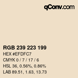Color code: RGB 239 223 199 | qconv.com