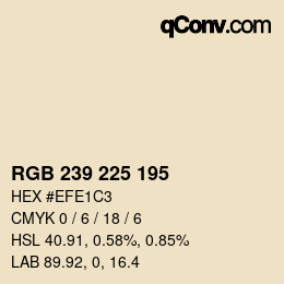 颜色代码: RGB 239 225 195 | qconv.com