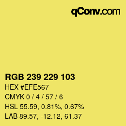 Color code: RGB 239 229 103 | qconv.com