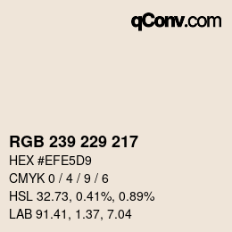 Farbcode: RGB 239 229 217 | qconv.com