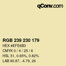Código de color: RGB 239 230 179 | qconv.com