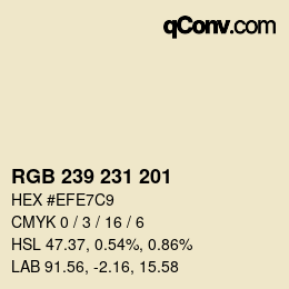 カラーコード: RGB 239 231 201 | qconv.com