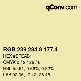 カラーコード: RGB 239 234.8 177.4 | qconv.com
