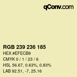 カラーコード: RGB 239 236 185 | qconv.com