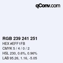 Color code: RGB 239 241 251 | qconv.com