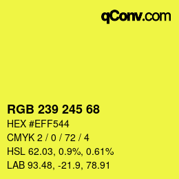 Color code: RGB 239 245 68 | qconv.com