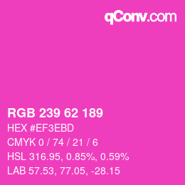 Farbcode: RGB 239 62 189 | qconv.com