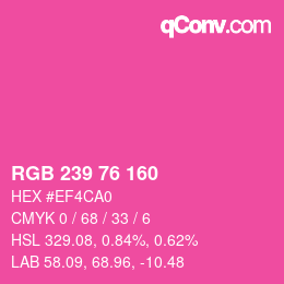 Color code: RGB 239 76 160 | qconv.com
