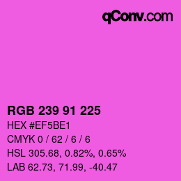 Color code: RGB 239 91 225 | qconv.com