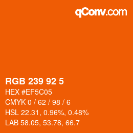 カラーコード: RGB 239 92 5 | qconv.com