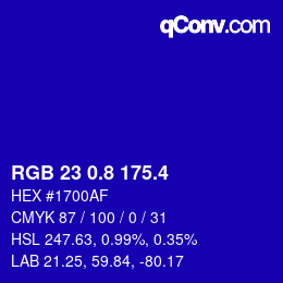 カラーコード: RGB 23 0.8 175.4 | qconv.com