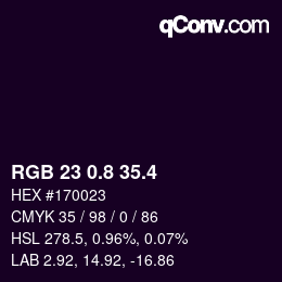 カラーコード: RGB 23 0.8 35.4 | qconv.com