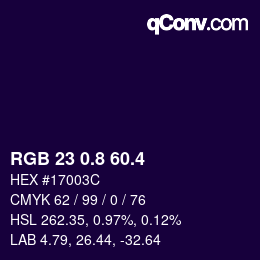 カラーコード: RGB 23 0.8 60.4 | qconv.com