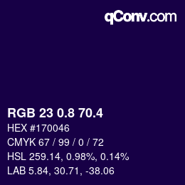 カラーコード: RGB 23 0.8 70.4 | qconv.com