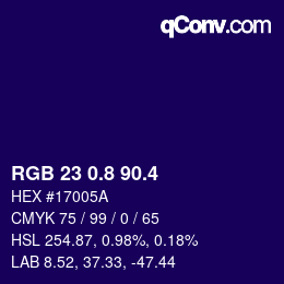 カラーコード: RGB 23 0.8 90.4 | qconv.com