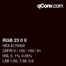 颜色代码: RGB 23 0 0 | qconv.com