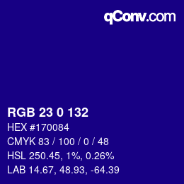 Color code: RGB 23 0 132 | qconv.com