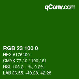 カラーコード: RGB 23 100 0 | qconv.com