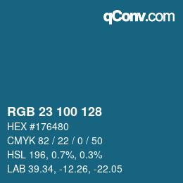 Color code: RGB 23 100 128 | qconv.com