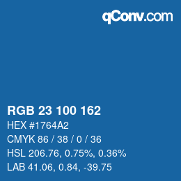 Color code: RGB 23 100 162 | qconv.com
