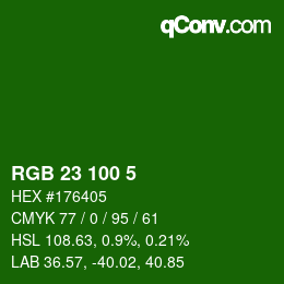 Color code: RGB 23 100 5 | qconv.com