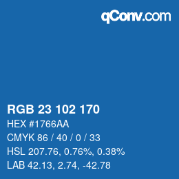 Color code: RGB 23 102 170 | qconv.com