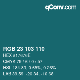 Farbcode: RGB 23 103 110 | qconv.com