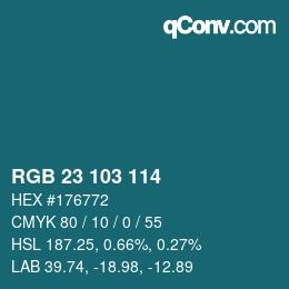 Farbcode: RGB 23 103 114 | qconv.com