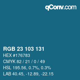 カラーコード: RGB 23 103 131 | qconv.com